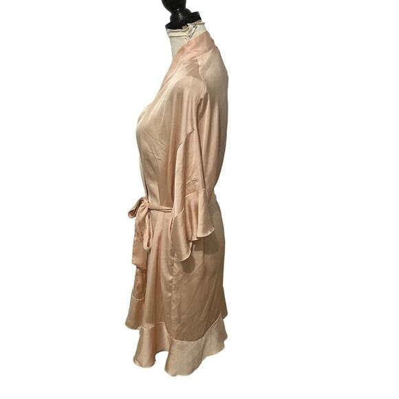 Victoria's Secret Georgette Flounce Robe Sequin Bow Champagne M/L - Picture 5 of 13